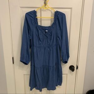Old Navy Chambray Dress tiered